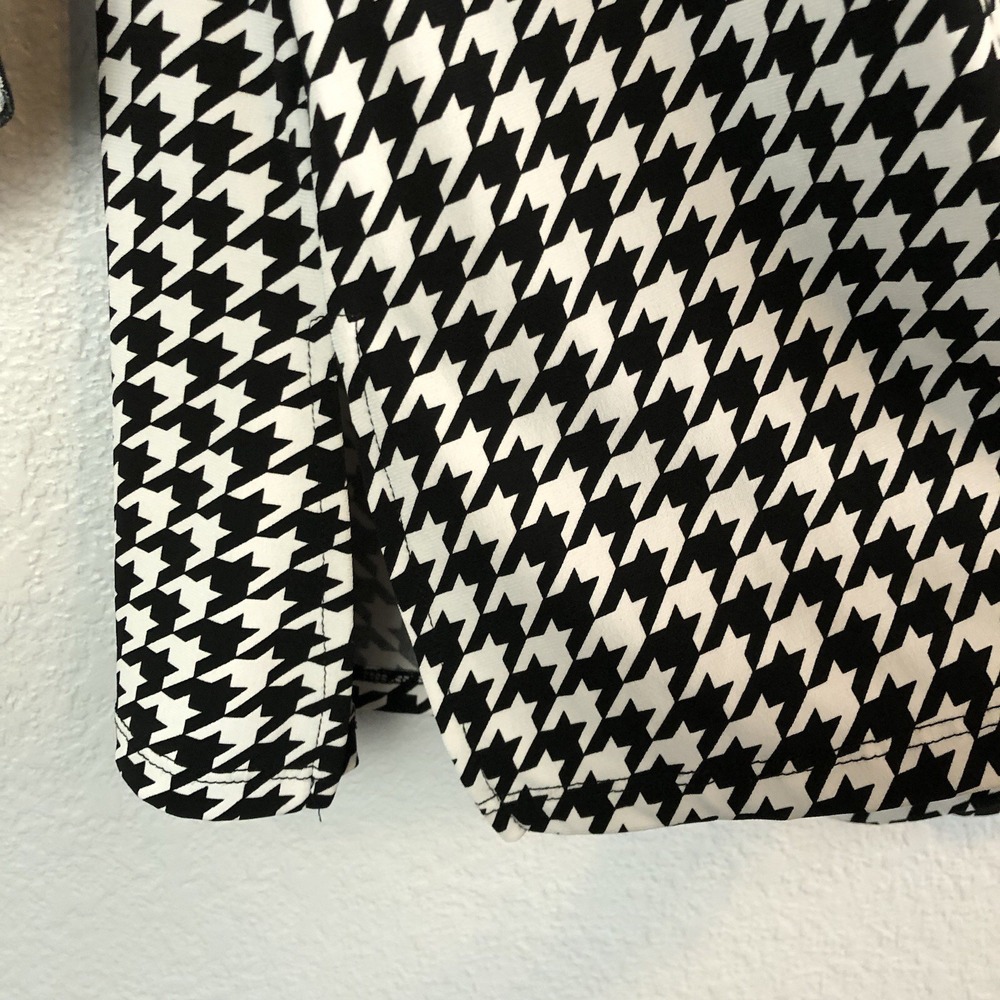 Venezia Womens Top 22/24 Long Sleeve Black White Houndstooth Pattern Made In USA - Picture 6 of 7